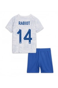 Frankrike Adrien Rabiot #14 Babyklær Borte Fotballdrakt til barn VM 2022 Korte ermer (+ Korte bukser)